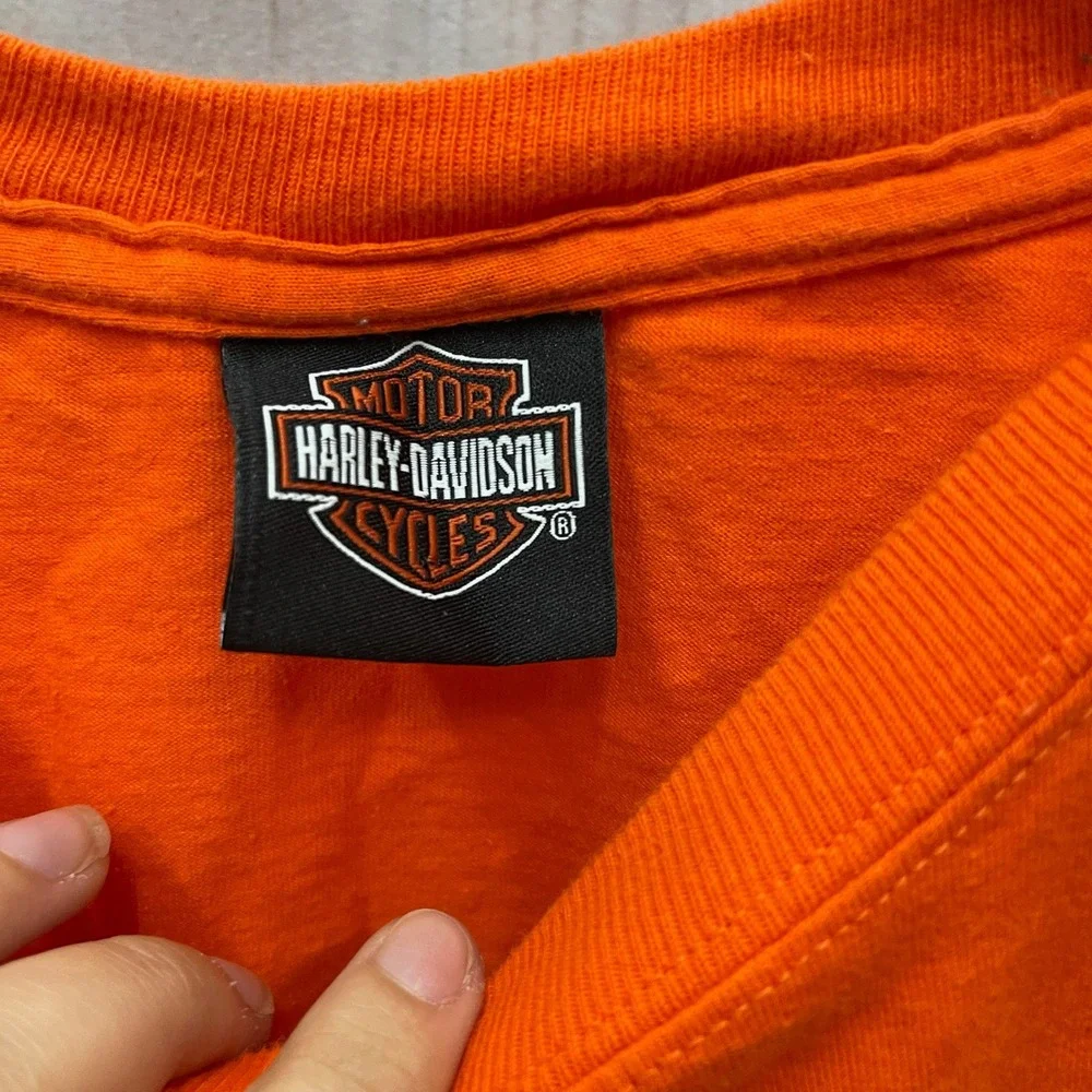 Harley Davidson Rocky Top Pigeon Forge TN Orange Graphic T-Shirt Short Sleeve